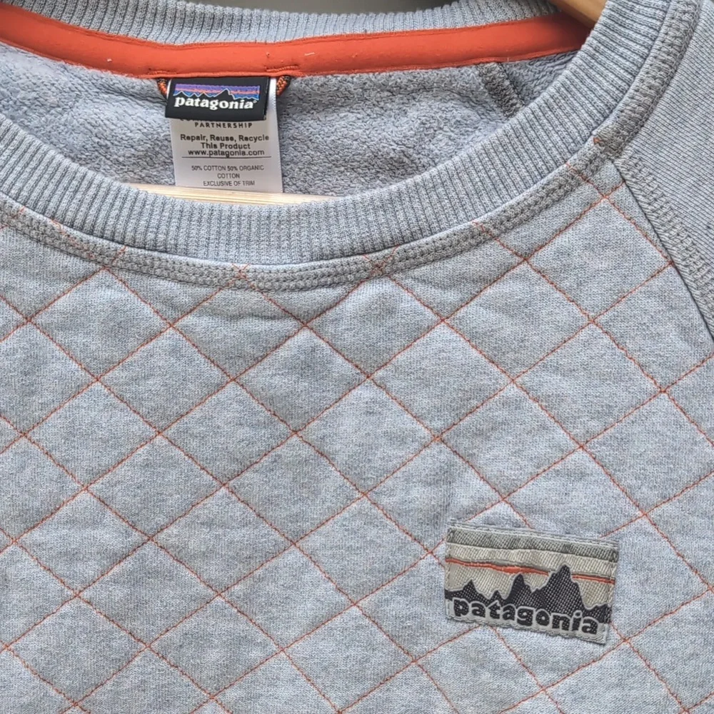 Patagonia Recycled Cotton Quilted Sweatshirt Sustainable Organic Gorpcore - Picture 3 of 5